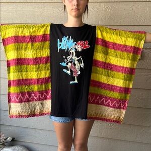 Blink 182 Upcycled Kantha Tunic Top Shirt OS Handmade Bohemian Hippie